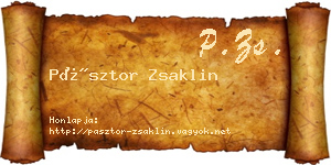 Pásztor Zsaklin névjegykártya